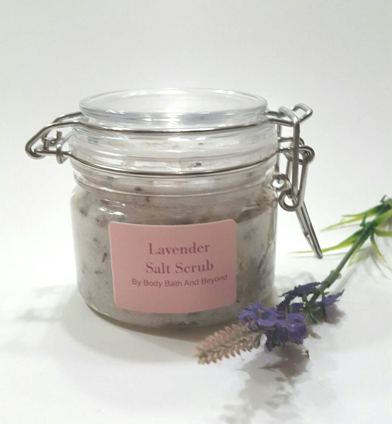 Natural Lavender Body Salt Scrub Exfoliating Dead Sea Salt Scrub image 4