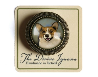 Corgi Dog Vintage Inspired Pin Brooch