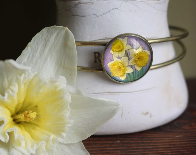Art Nouveau Daffodils Cuff Bracelet