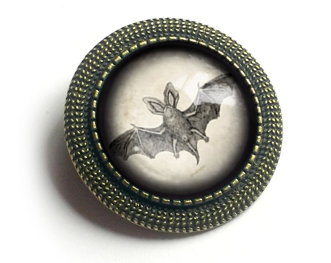 Victorian Bat Goth or Halloween Vintage Inspired Pin Brooch