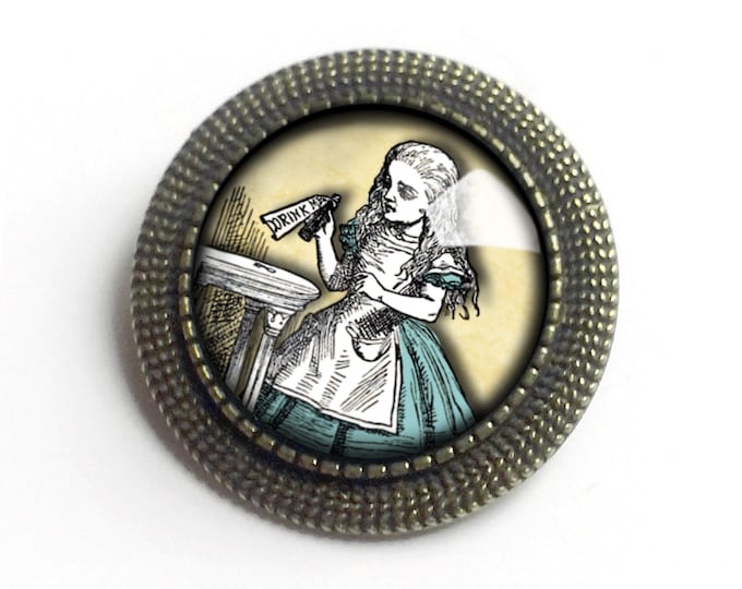 Alice in Wonderland "Drink Me" Potion Vintage Inspired Pin Brooch