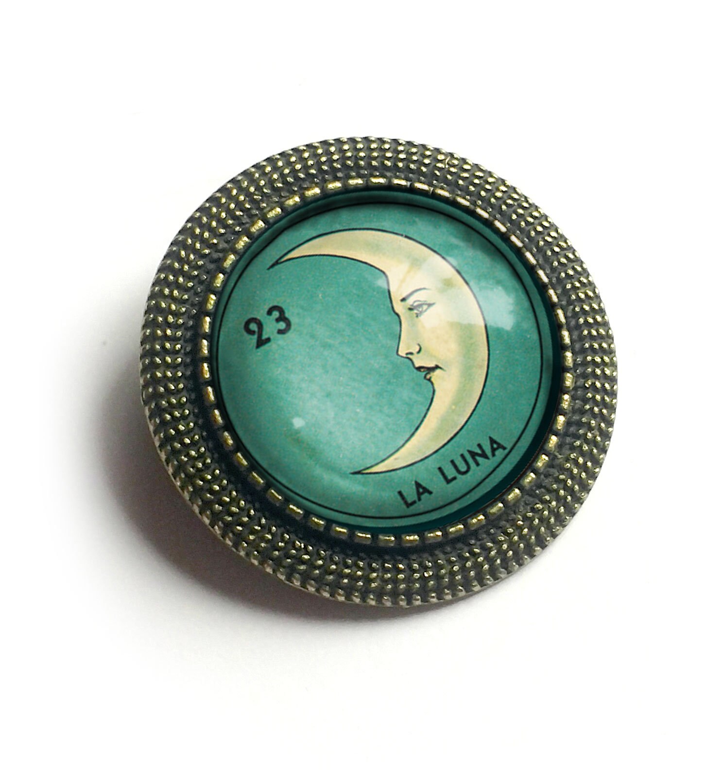 La Luna Moon Loteria Themed Vintage Inspired Pin Brooch - Etsy