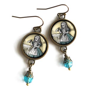 Alice in Wonderland &quot;Drink Me&quot; Potion Vintage Inspired Drop / Dangle Earrings