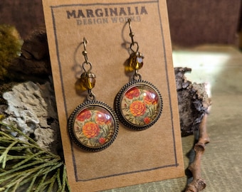 Ringelblumen Vintage inspirierte Tropfen / baumeln Ohrringe