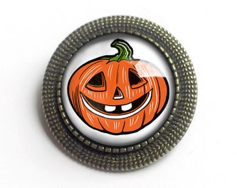 Retro Halloween Jack-O-Lantern Vintage Inspired Pin Brooch