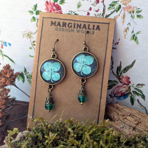 Orecchini Quadrifoglio Portafortuna | In Acciaio Inossidabile | A Goccia | Per San Patrizio | Regalo Per Donne E Ragazze - 2