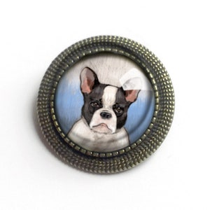 Broche de alfiler de inspiración vintage de Bulldog francés