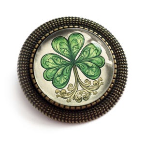 Celtic Shamrock Vintage Inspired Pin Brooch