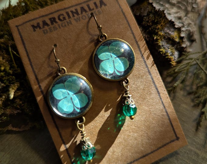 Four-Leafed Clover or Shamrock for St Patrick's Day Earrings