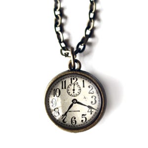 Collana con ciondolo reversibile con orologio edoardiano