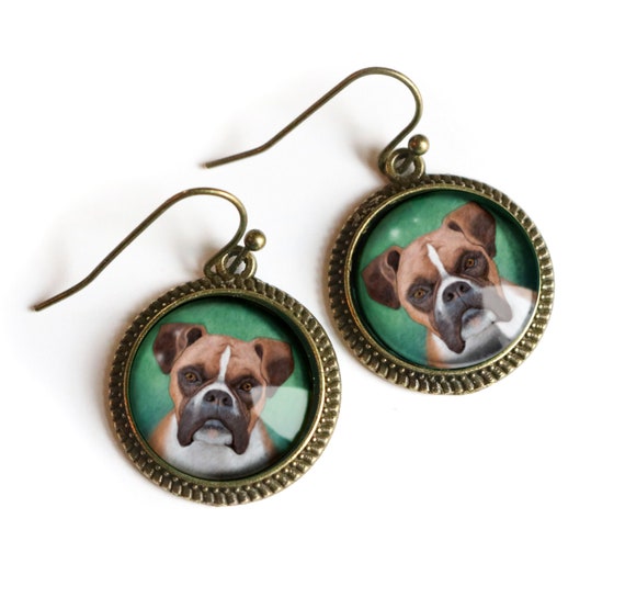 Boxer Dog Earrings Etsy