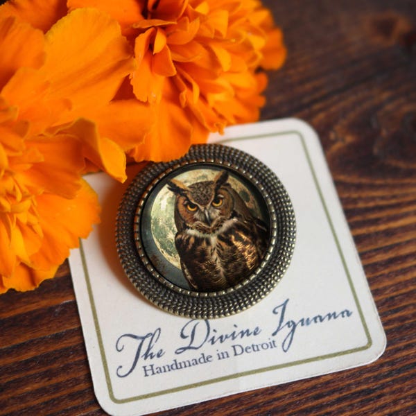 Victorian Owl Vintage Inspired Pin Brooch