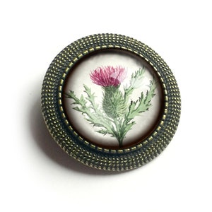 Scottish Thistle Flower Vintage Inspired Pin Brooch