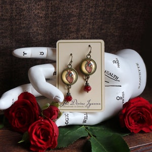 Anatomical Human Heart Vintage Inspired Drop / Dangle Earrings