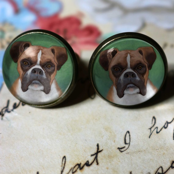 Boxer top dog earrings