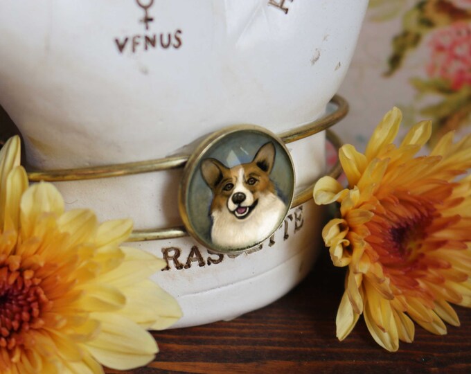 Corgi Dog Cuff Bracelet