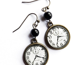 Edwardian Clock Victorian Vintage Inspired Drop / Dangle Earrings