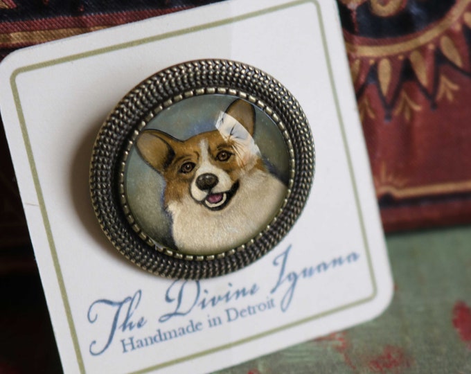 Corgi Dog Vintage Inspired Pin Brooch