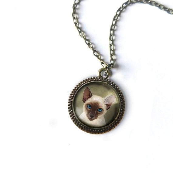 Siamese cat necklace clearance