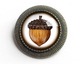 Mighty Acorn Vintage Inspired Pin Brooch