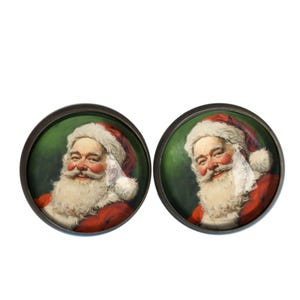 Victorian Santa Claus Vintage Inspired Stud Earrings