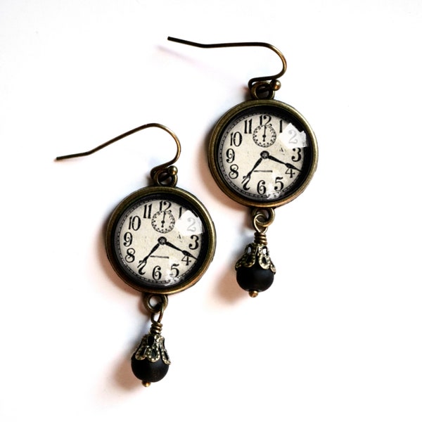 Clock Earrings Etsy
