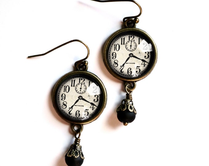 Edwardian Clock Victorian Vintage Inspired Drop / Dangle Earrings