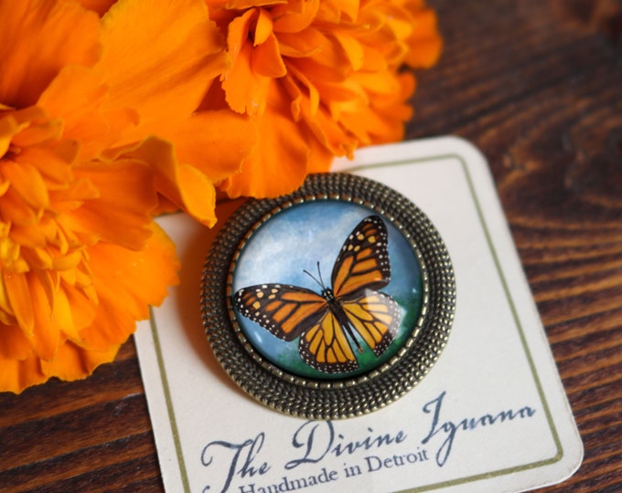 Monarch Butterfly Vintage Inspired Pin Brooch