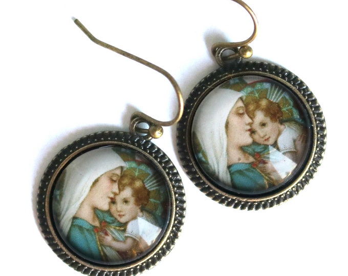 Mother Mary with the Christ Child Earrings