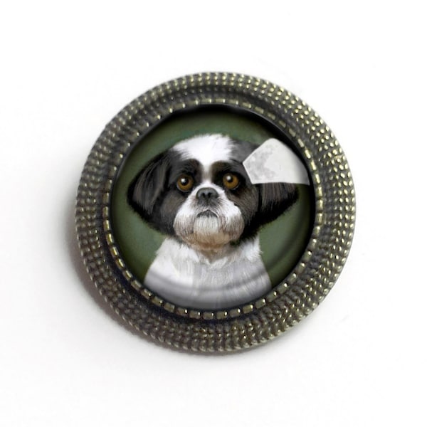 Shitzu Hund Hund Vintage inspiriert Pin Brosche