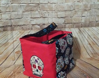 Personalized fabric sugar skull basket