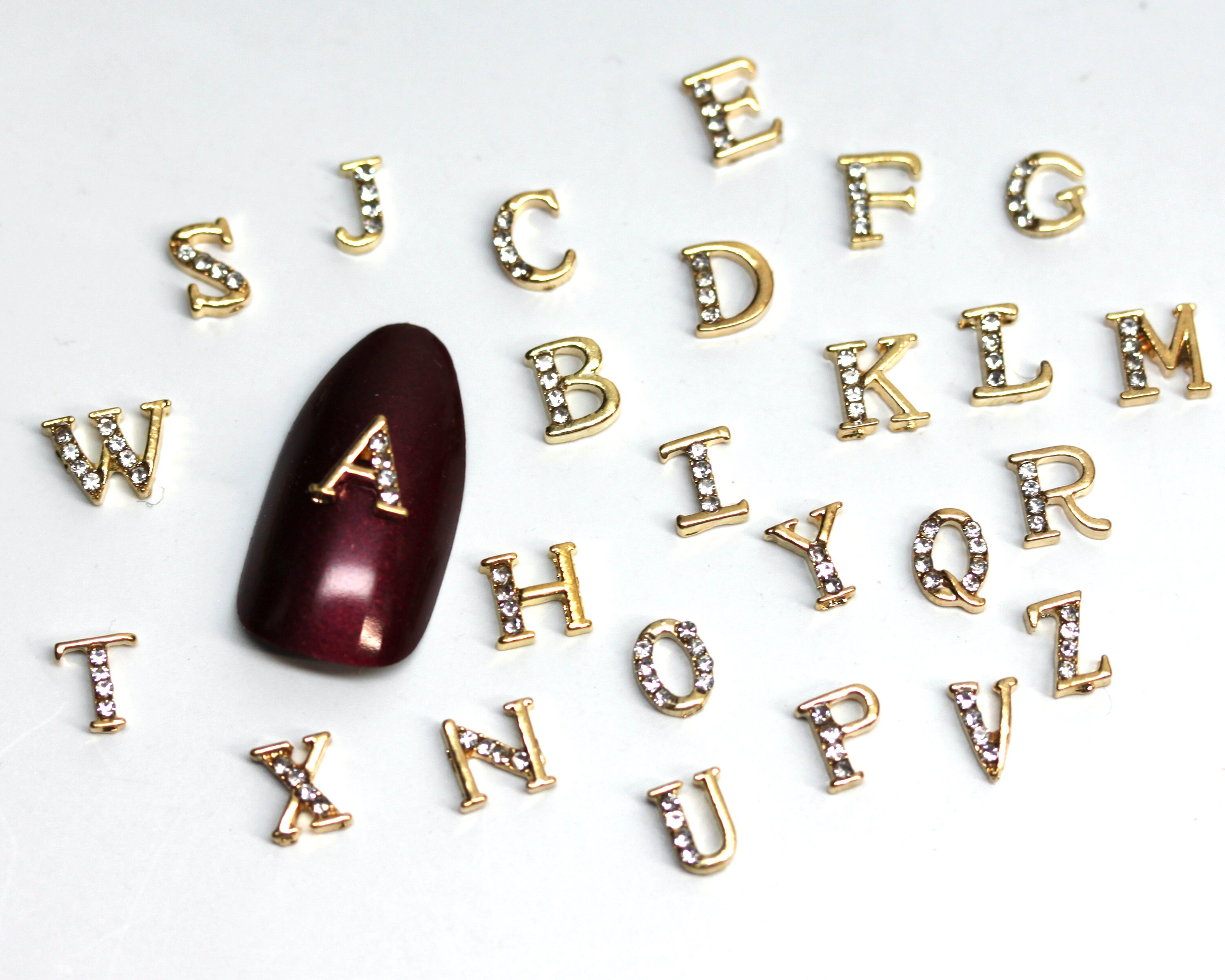 2 Charms Englisch Gold Buchstaben Alphabet Edelsteine besetzt Etsy