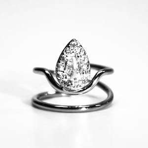 Fingertip ring finger nail art Clear Crystal Trendy Nail Open Adjustable Rhinestone Zircon Fingernail Protective Cover Birthday Gift For Her