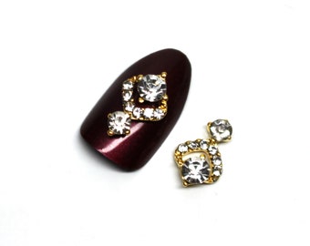 Crystal Rhinestone Nail Charms, 3D Jewelry Decals (2pcs)