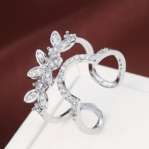 Fingertip Nail Ring Finger Art Trendy Nail Open Adjustable Rhinestone Zircon Fingernail Protective Cover Birthday Gift For Her