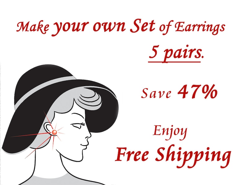 Everyday Jewelry Gift for her Earrings Set of 5 pairs Teeny Tiny Stud Simple Jewellery. Free Shipping Save 47/%