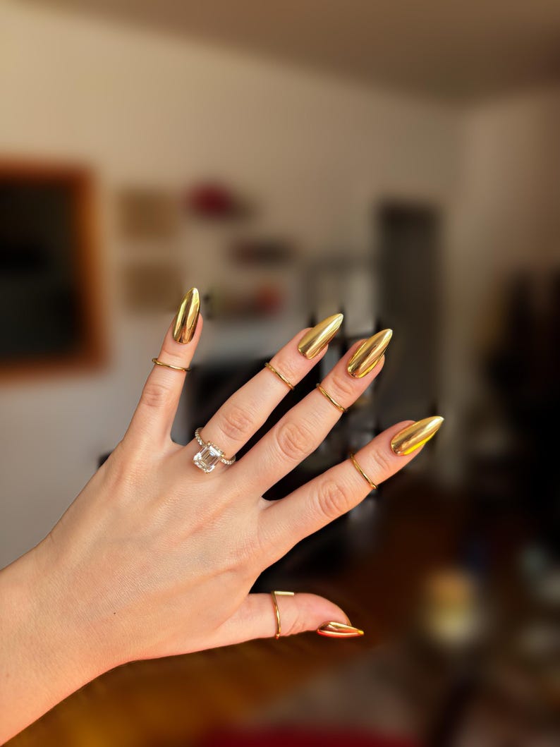 Adjustable Fingertip Nail Ring Set, Gothic Full Cover Alloy image 2