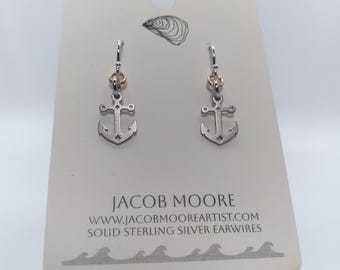 Earrings Silver Womens jewelry Anchor earrings nautical ship stainless steel jewelry boatowner Gift Oregon Coast Washington maritime boating