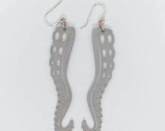 Earrings Silver Womens jewelry Octopus earrings tentacle light weight jewelry Unique Jewelry Gift earrings big earrings statement