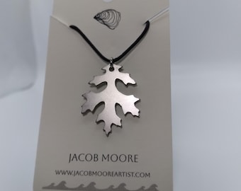 Mens jewelry Womans jewelry Oak Leaf Necklace Pendant Stainless Steel Oak Necklace Unique Jewelry Leaf Jewelry Gift Necklace
