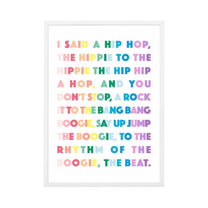 Rappers Delight Poster Rappers Delight Lyrics Print Etsy UK