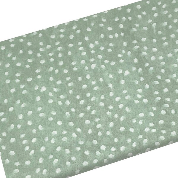 Sage Soft Spots Fabric, Polka Dots Fabric, Fabric by the yard, Fat Quarter, Quilting, Apparel, 100% Cotton, R7-9-