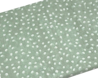 End of the Bolt 15" by 44" Sage Soft Spots Dots Fabric, Polka Dots, Quilting, Apparel, 100% Cotton