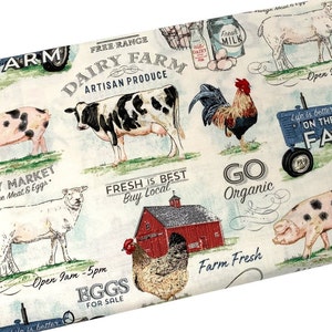 Dairy Farm Fabric, On the Farm Fabric, Fabric by the yard, Fat Quarter, Quilting, Apparel, 100% Cotton, B4-17
