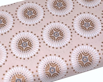Via Metallic Copper and Blush Medallions Fabric by Boundless, Fabric by the yard, Fat Quarter, Quilting, Apparel, 100% Cotton