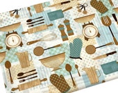 Cooking and Baking Fabric, Kitchen and Food, Fabric by the yard, Fat Quarter, Quilting Fabric, Apparel Fabric, 100 Cotton,R8-14