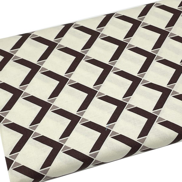 Fat Quarter 18" by 22" Free Spirit Winter Walk by Denise Schmidt Bowtie Square, Brown Lines, Quilting, Apparel, 100% Cotton