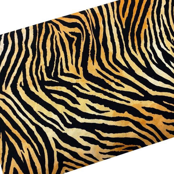 Tiger Skin Fabric, Wildlife Print, Animals Zoo, Fabric by the yard, Fat Quarter, Quilting, Apparel, 100% Cotton, B7-21..