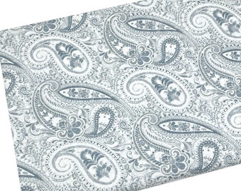 Grey Paisley Cotton Fabric Material Craft Quilting FQ Metre 45" Wide Shabby Chic Grey Paisley Cotton Fabric Material Craft Quilting FQ Metre 45" Wide Shabby Chic
