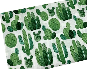 Desert Cactus Calico Fabric, Green Garden, Fabric by the yard, Fat Quarter, Quilting Fabric, Apparel Fabric, 100% Cotton Fabric